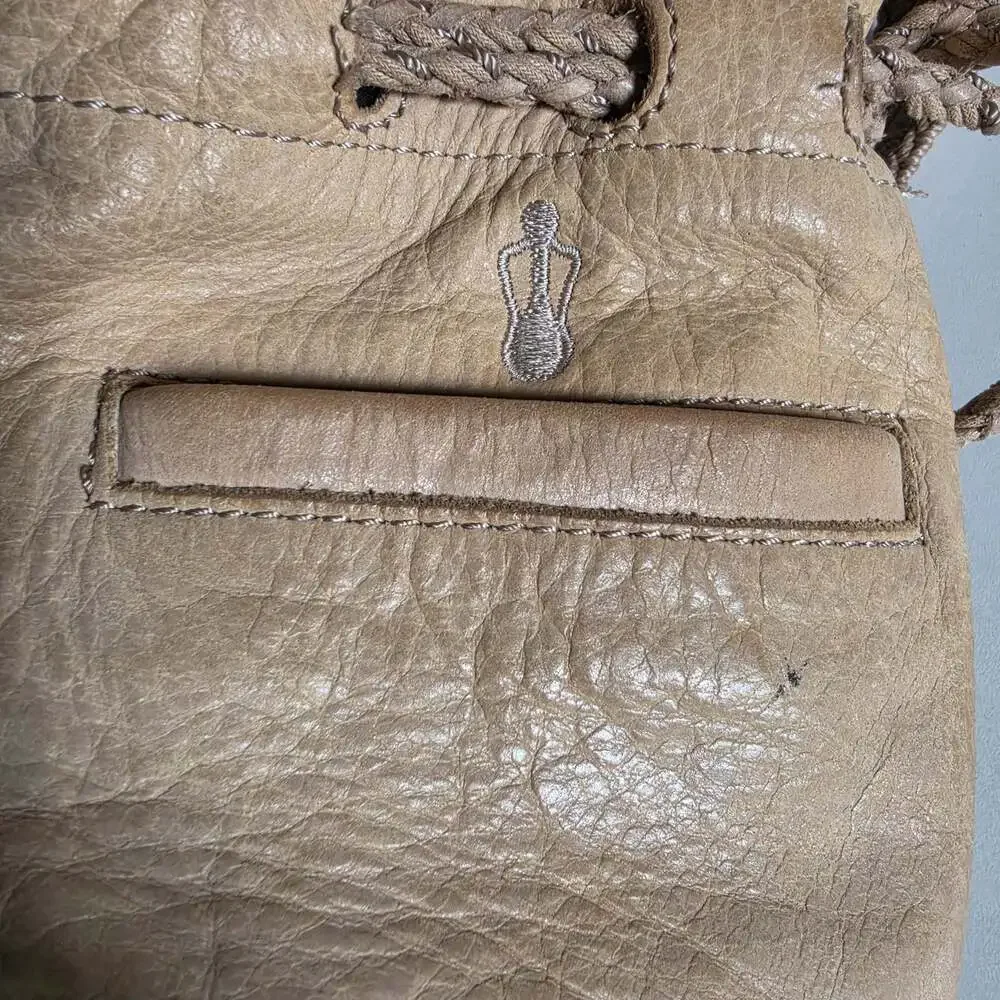 The Sak Leather Women's Crochet Trim Medium Hobo Beige Bag